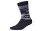 Donkerblauwe sok met wit Noors patroon