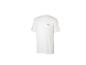 Wit heren T-shirt met korte mouwen en een klein zwart logo op de borst.