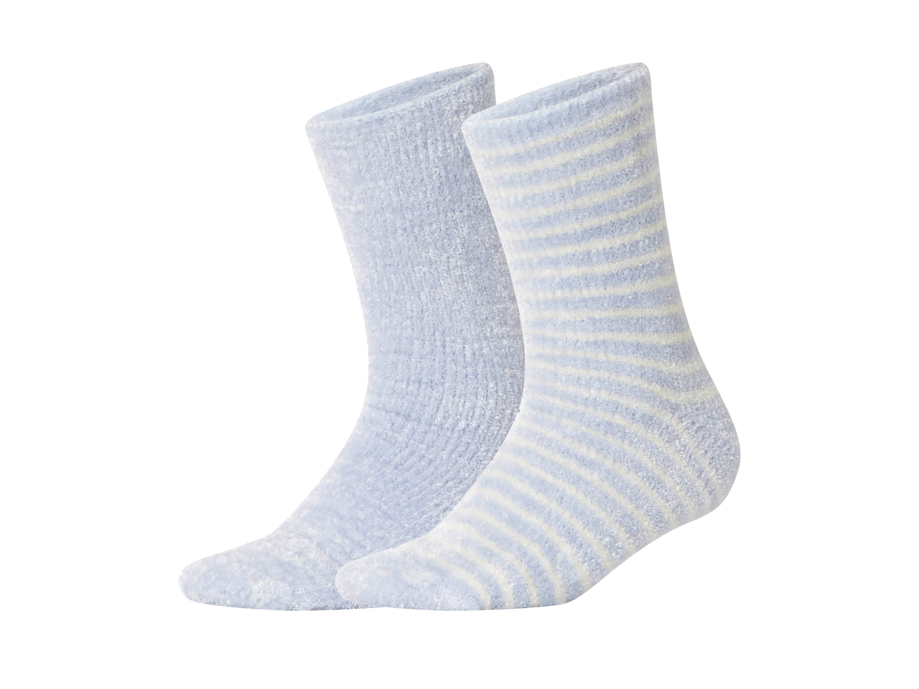 esmara 2 Paar dames huissokken (Gestreept/blauw, 35-38)