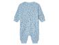 Baby romper lichtblauw, met dieren en sterren print.