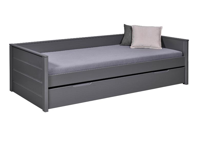 Grijze houten daybed met lade.