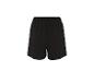 Zwarte sportshorts met elastische tailleband, voor heren of dames.