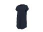 Donkerblauwe T-shirtjurk voor dames met opgerolde mouwen.