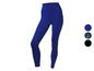 Blauwe leggings met hoge taille en zijzakken, geschikt voor fitness.