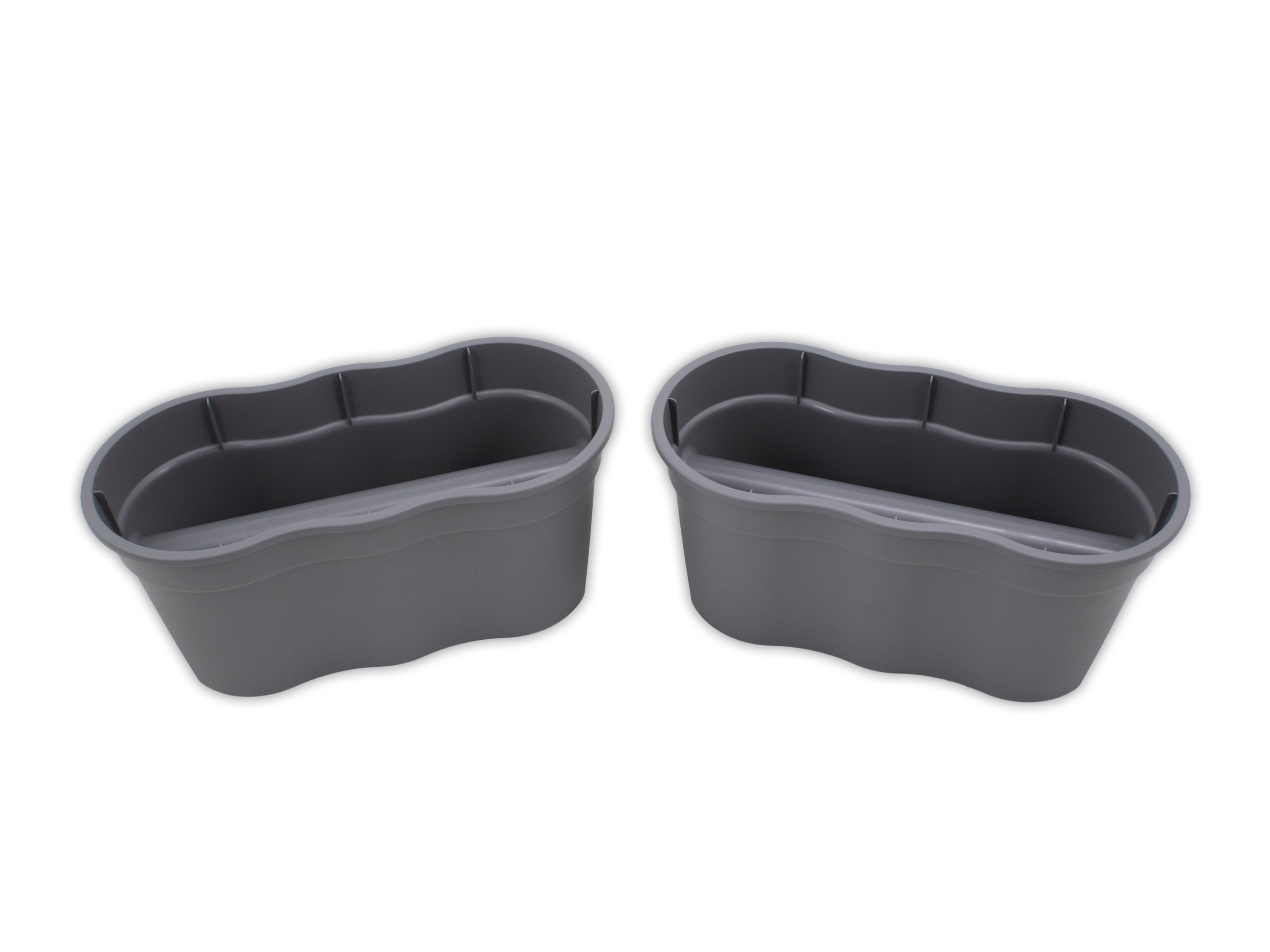 KHW Balkonbak Flowerclip XL, 2-delige set (Grijs) afbeelding
