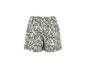 Groene en witte shorts met bloemenprint en elastische tailleband.