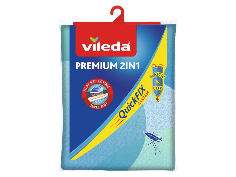 Vileda Premium 2in1 strijkplankovertrek met QuickFIX systeem en warmtereflecterende functie.