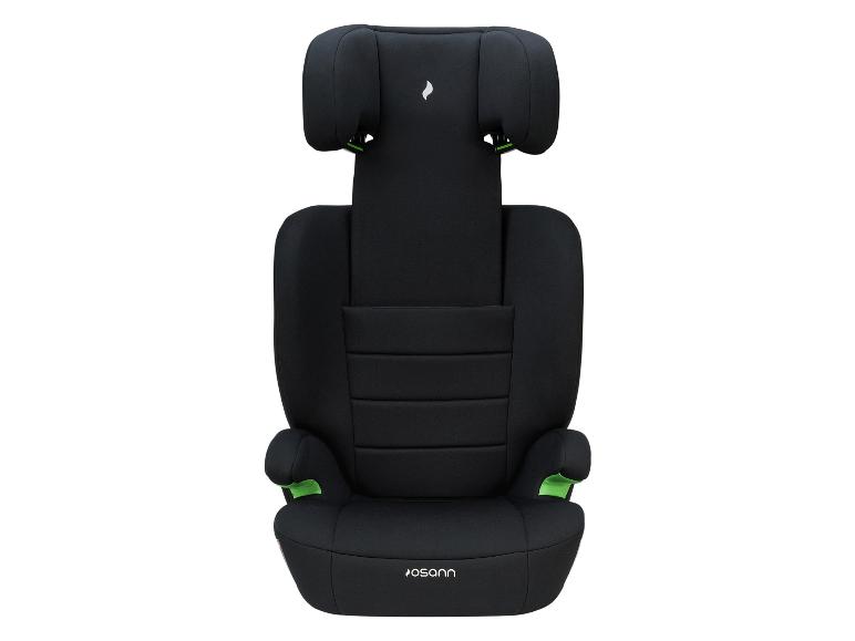 Een zwarte autostoel van het merk Osann.