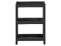 Zwart plastic 3-laags opbergrek met open planken