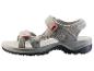 Grijze wandelsandalen met roze accenten en verstelbare klittenbandsluitingen.