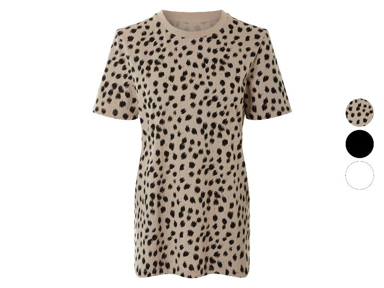 Beige en zwart luipaardprint t-shirt jurk.