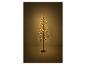 Lichtgevende decoratieve boom met warmwitte LED-lampjes tegen een donkere achtergrond.