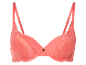 Koraalrode kanten bh.