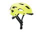 Heldergeel fietshelm met vizier.