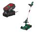 Accu grasmaaier en grastrimmer set met oplader.