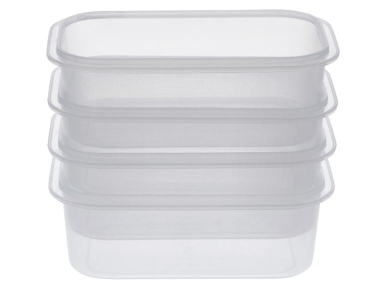 Stapel doorzichtige plastic voedselcontainers met deksels