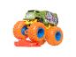 Groene Hot Wheels Monster Trucks vrachtwagen met oranje en blauwe wielen