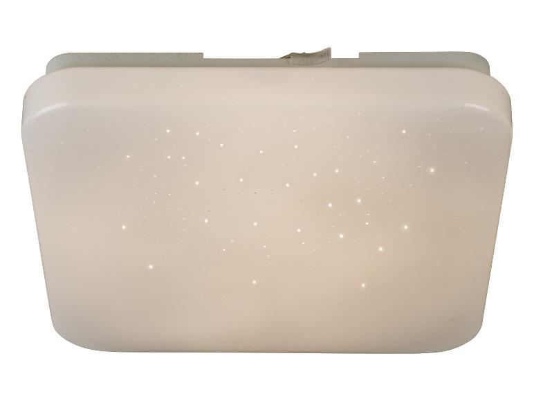 Vierkante plafondlamp met LED-verlichting.