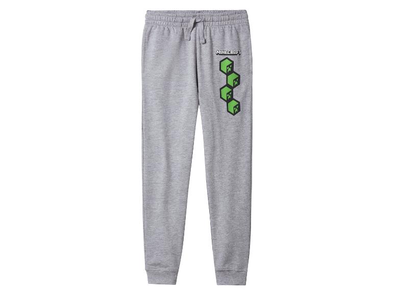 Grijze Minecraft joggingbroek voor kinderen.