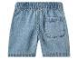 Blauwe denim shorts met elastische tailleband en achterzak.
