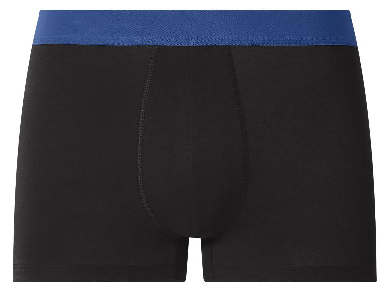 Zwarte herenboxershorts met blauwe tailleband.