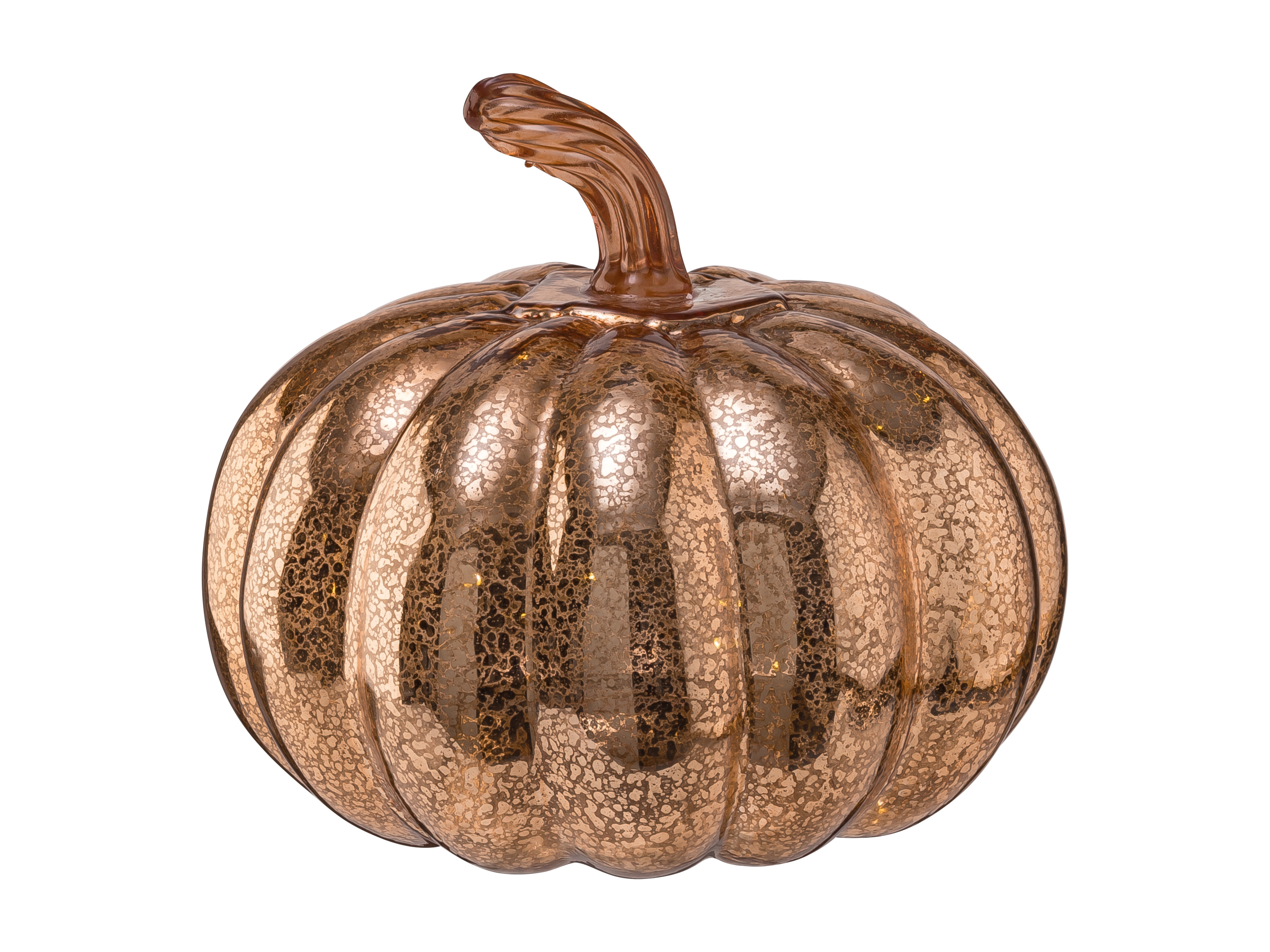 LIVARNO Glazen LED-pompoen (goud/breed)