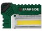 Groene PARKSIDE werklamp met gele lichtstrip
