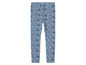 Blauwe leggings met een print van kroontjes.