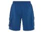 Donkerblauwe cargo shorts van sweatstof.