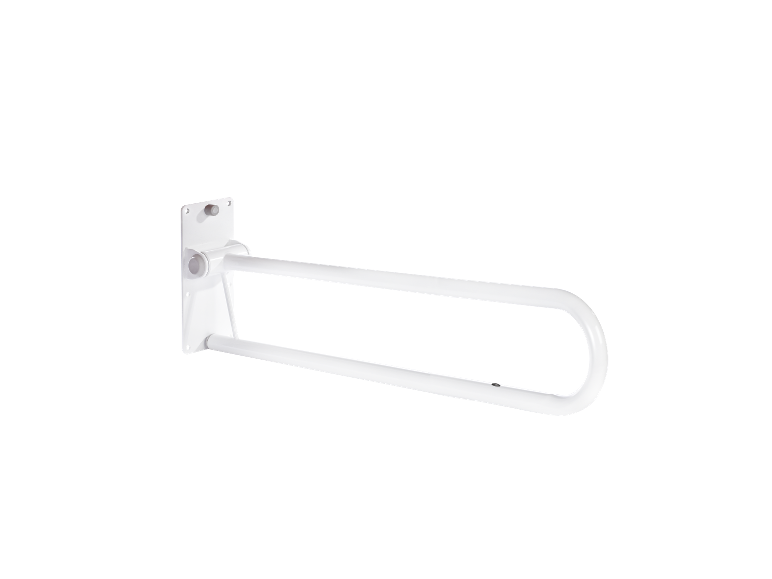 Witte wandbevestigde douchestang.