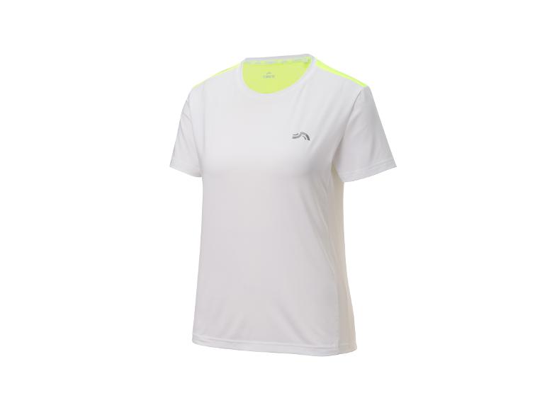 Wit Crivit sport shirt voor dames met neon gele details.