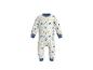 Witte baby romper met kleurrijke Mickey Mouse hoofdpatronen en blauwe manchetten