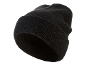 Zwarte gebreide muts met witte spikkels