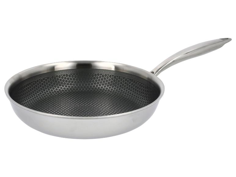 Roestvrijstalen pan met antiaanbaklaag.