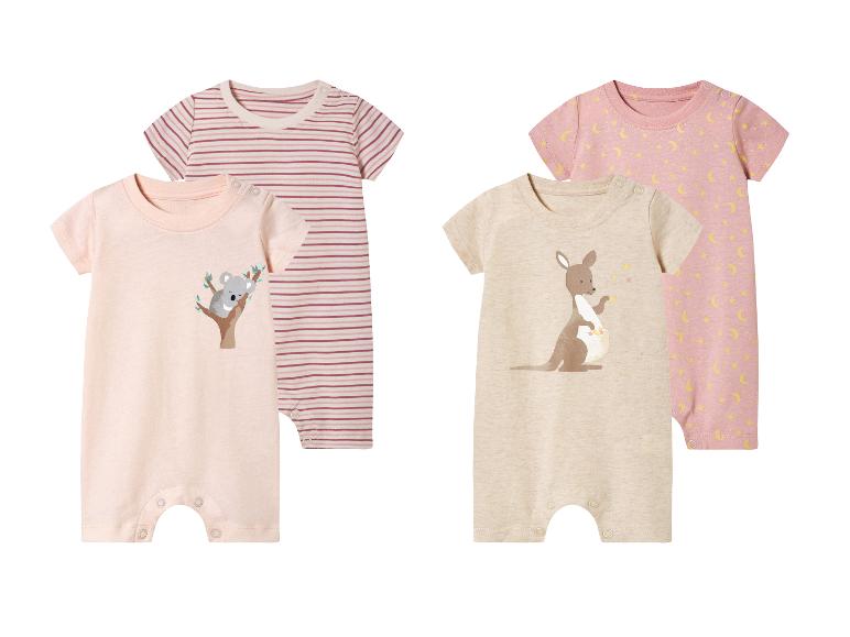 Baby rompers: kangoeroe, koala en strepen print.