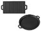 Gietijzeren grillpan en ronde bakplaat set