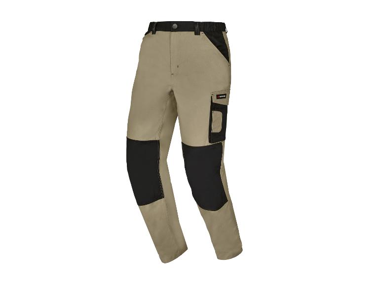 Parkside werkkleding broek in beige en zwart.