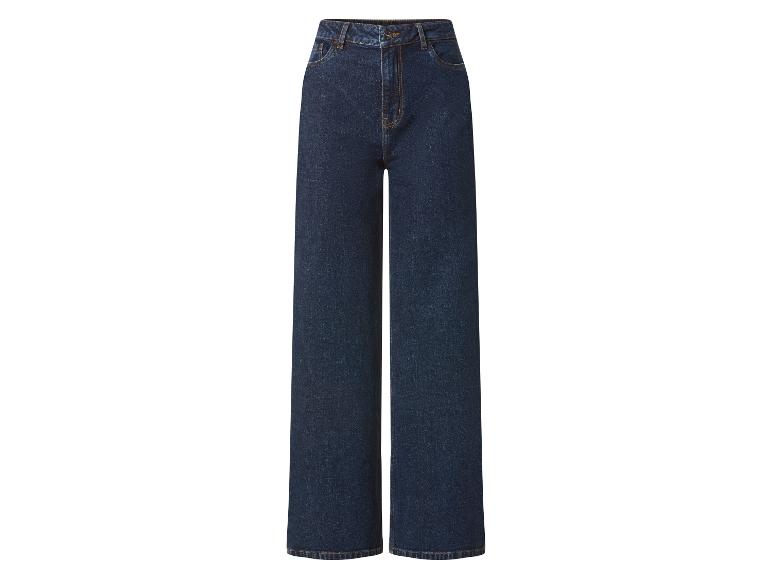Donkerblauwe wide-leg damesjeans