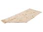 Beige vloerkleed met geometrisch ruitpatroon en franjes