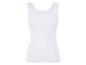 Witte, geribbelde tanktop voor dames.