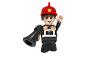 Lego brandweerman figuur met rode helm en megafoon