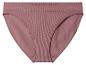 Roze damesonderbroek met geribbelde en gladde stof.