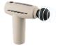 Beige massagepistool met zwarte kop.
