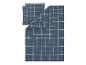 Blauw dekbedovertrekset met wit geruit patroon