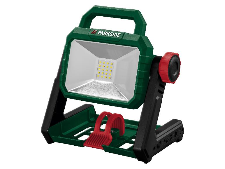 Parkside LED-werklamp met opklapbare standaard.