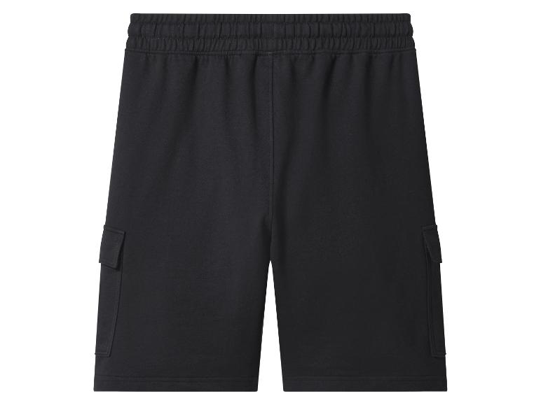 Zwarte heren cargo shorts met elastische tailleband