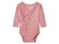 Roze baby romper met lange mouwen en overslagsluiting
