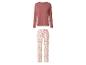 Dames top met lange mouwen en pyjamabroek met bloemenprint