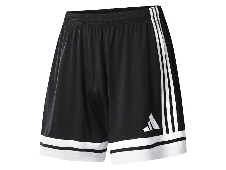 Adidas zwarte sportshort met witte strepen en logo
