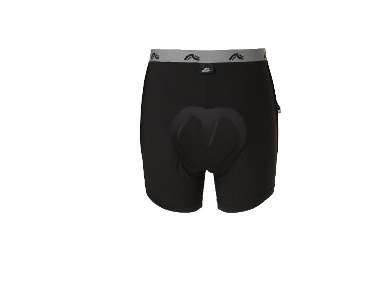 Zwarte fietsbroek met vulling en grijze tailleband